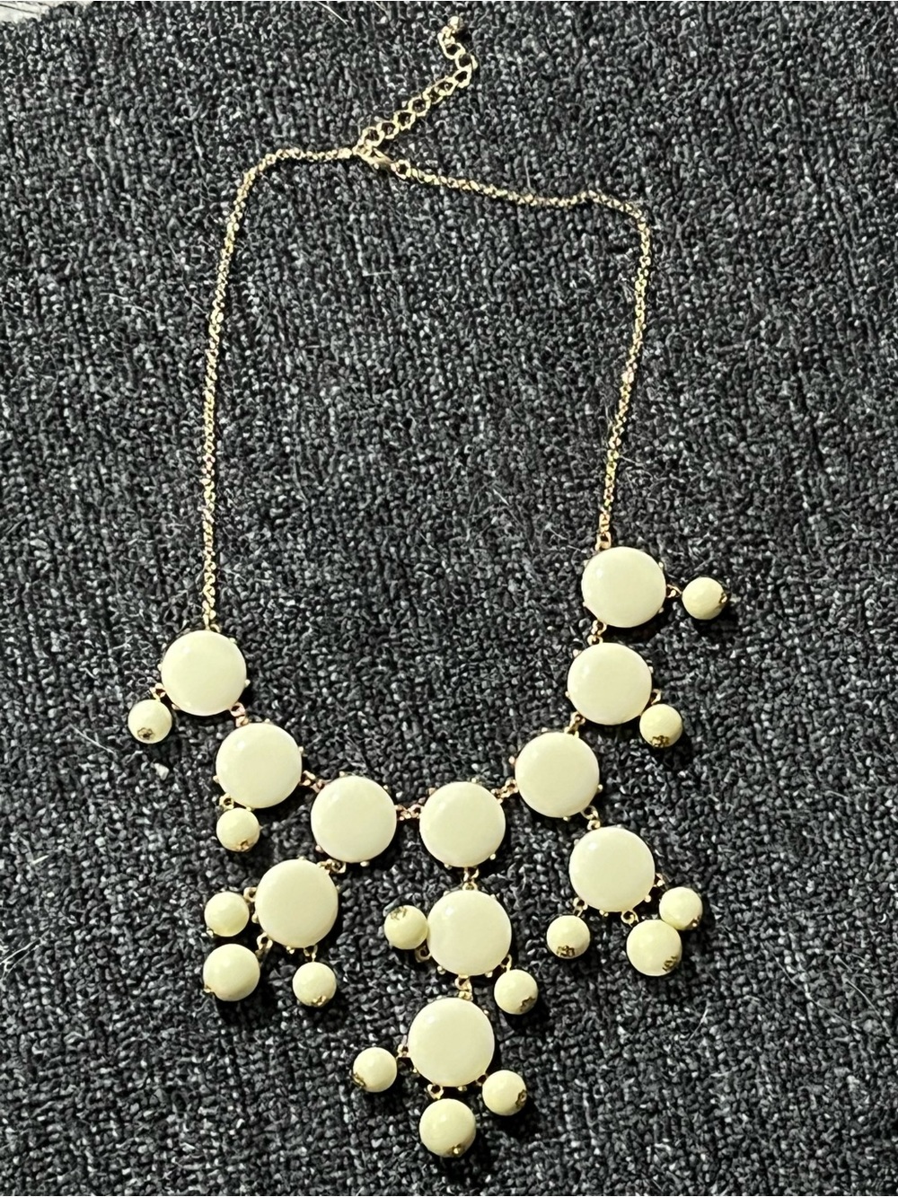 Beige Bubble Bib Necklace